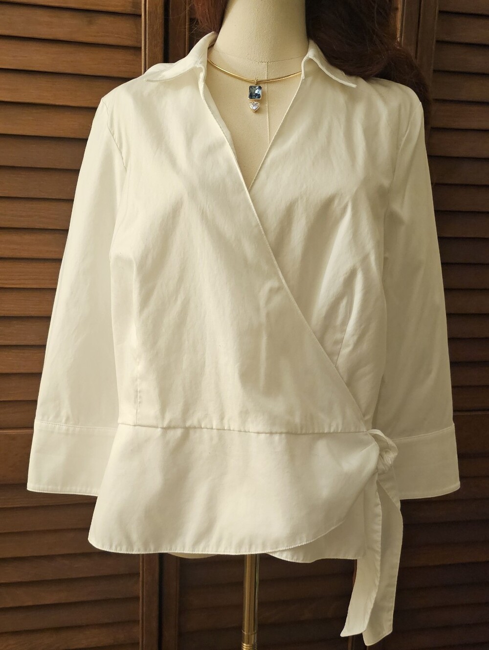 Coldwater Creek White Wrap Blouse